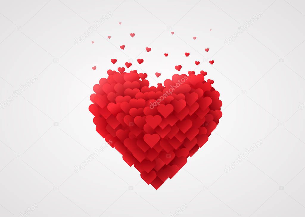 Valentines red heart. Love concept.