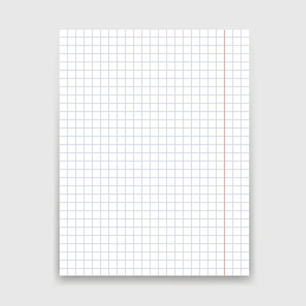 Hoja de papel blanco en blanco sobre fondo blanco . — Vector de stock
