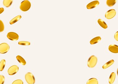 Gerçekçi altın sikkeler patladı. Şeffaf arkaplanda izole.