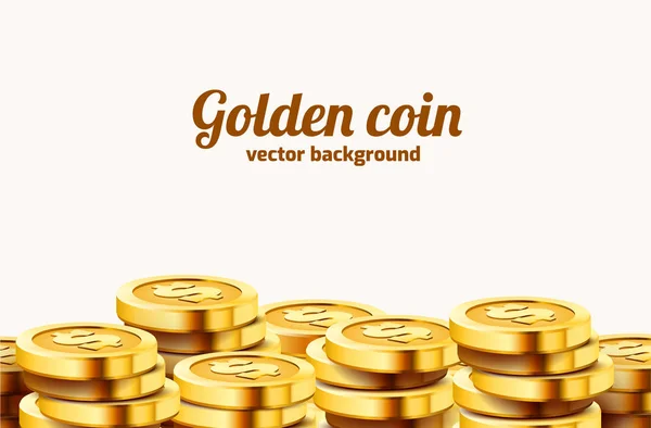 A lot of coins on white background. Jackpot or success concept. Modern background. — Stock Vector