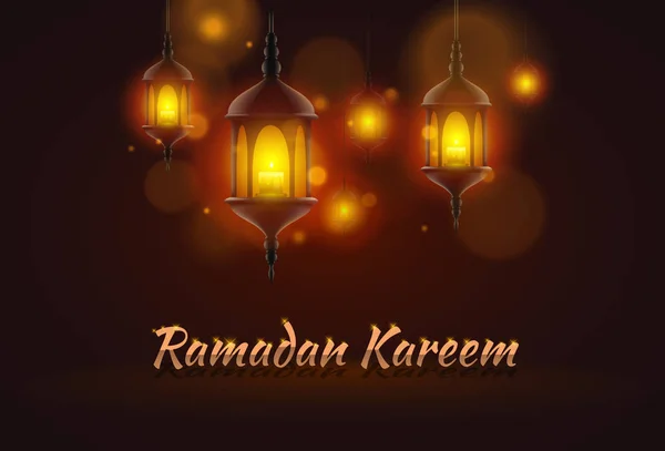 Ramadán celebración arte banner fondo, fiesta festiva — Vector de stock