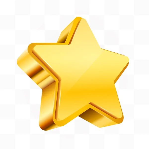 Golden star isolated on transparent Background. Christmas, or award sign. — Stock Vector