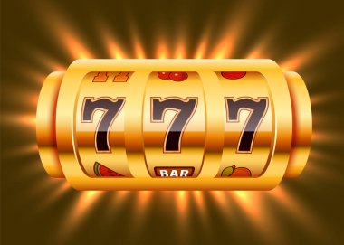 Altın slot makinesi ikramiye kazanır. Büyük kazanmak casino kavramı.