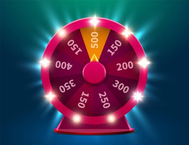 Şans ya da servet çarkı. Şans eğlence kumar. Renkli kumar tekerlek. İkramiye ödül kavramı arka plan.