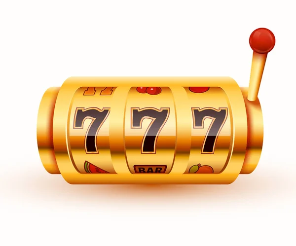 Игровой автомат Golden выигрывает джекпот. Большая выигрышная концепция казино . — стоковый вектор