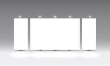 Gri arka plandaki sunumlar için sahne gösterisi Podyum.