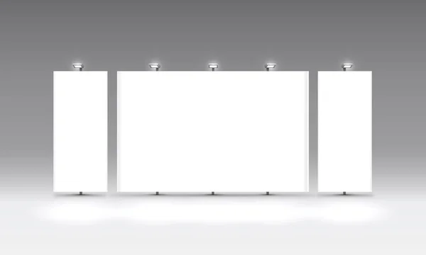 Scena spettacolo Podio per presentazioni sullo sfondo grigio . — Vettoriale Stock