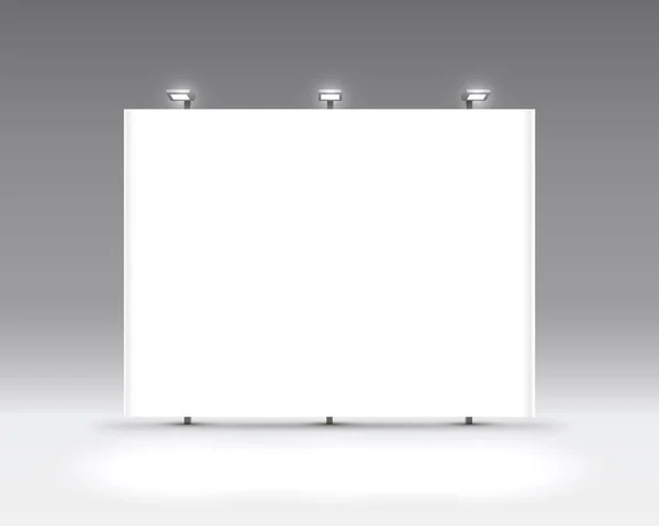 Scénka pódium pro prezentace na šedém pozadí. — Stockový vektor