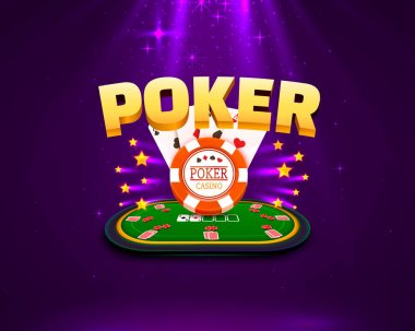 Poker masasında kartları ve cips arka plan ile.