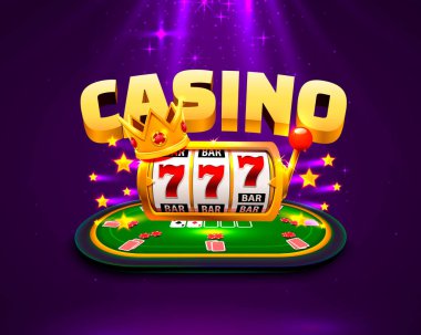 Arka planda Casino zar afiş tabelası. Vektör
