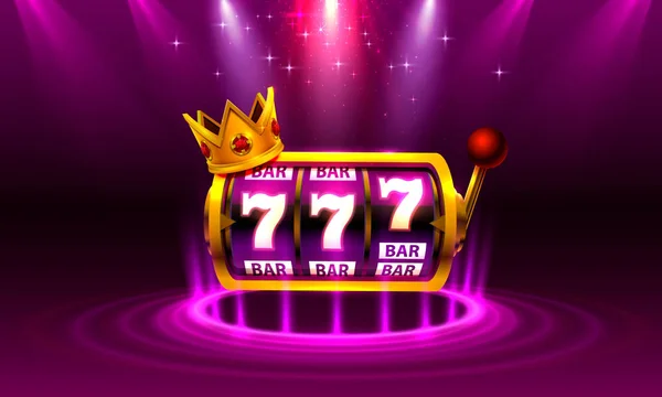 King Slots 777 Banner Casino auf dem violetten Hintergrund. — Stockvektor