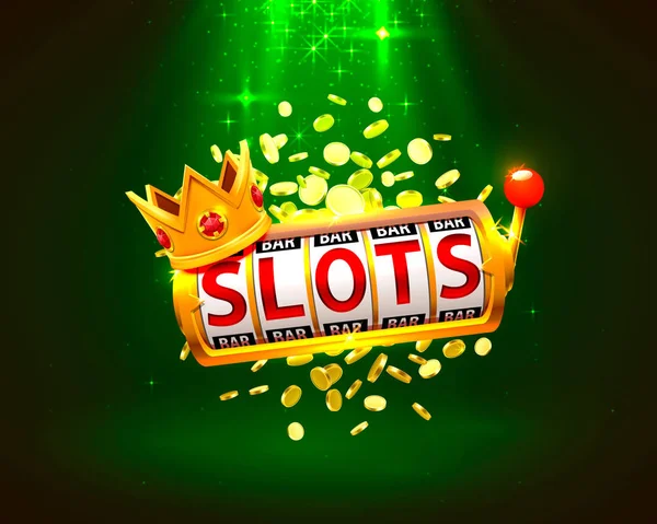 King Slots 777 Banner Casino auf dem grünen Hintergrund. Vektor — Stockvektor