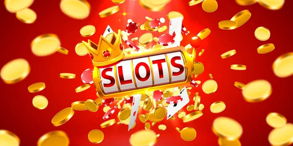 King Slots 777 Banner Casino auf rotem Hintergrund. — Stockvektor