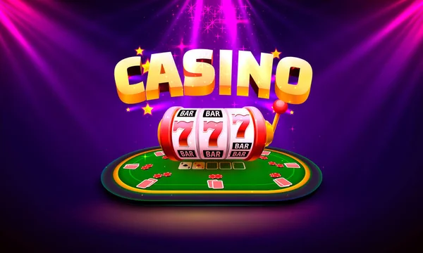 Casino dados letrero de banner en segundo plano. Vector — Archivo Imágenes Vectoriales