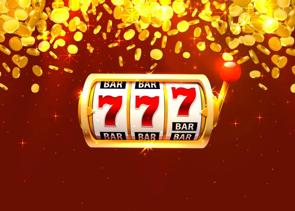 Altın slot makinesi ikramiye kazanır. Altın sikke yığınları. 