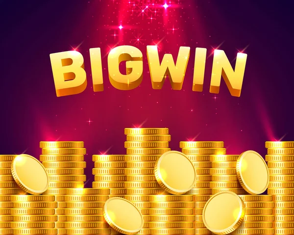 Big win casino signboard, game banner design. — Stock Vector