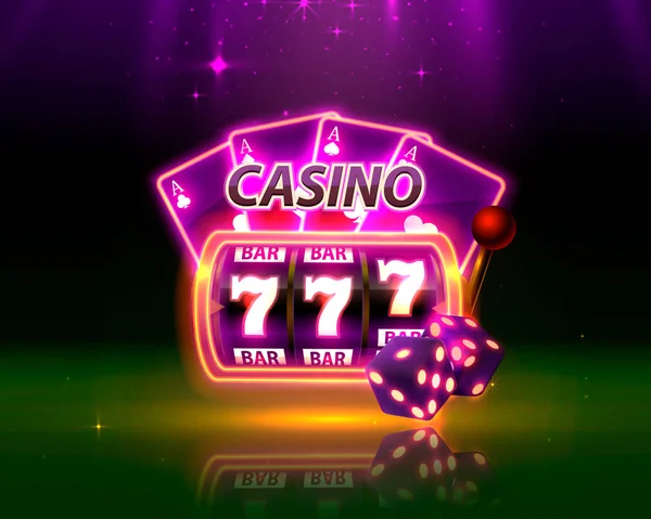 Capa de néon Casino . —  Vetores de Stock