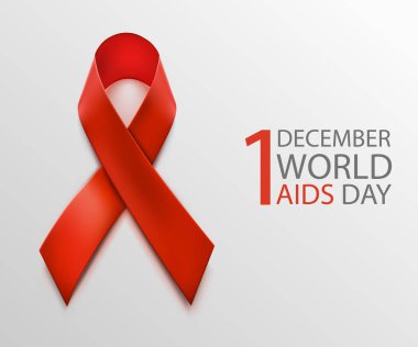 HIV farkındalık kırmızı kurdele. Dünya AIDS günü kavramı.