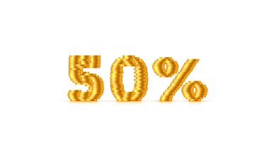 Coins Stack 50 metin Sign kapalı satış. Vektör