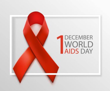 HIV farkındalık kırmızı kurdele. Dünya AIDS günü kavramı.