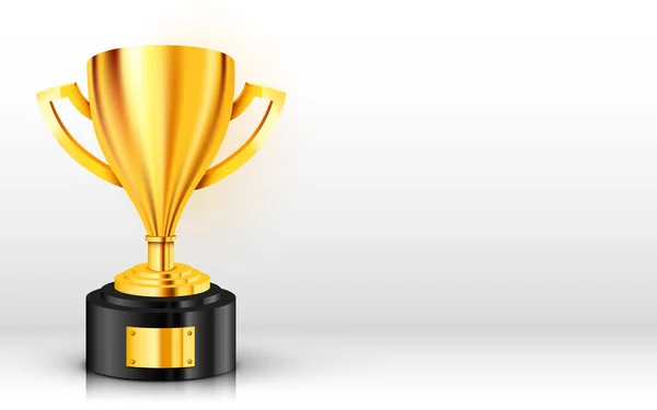 Trofeo Realista de Oro con lugar de texto. Copa de premio — Vector de stock