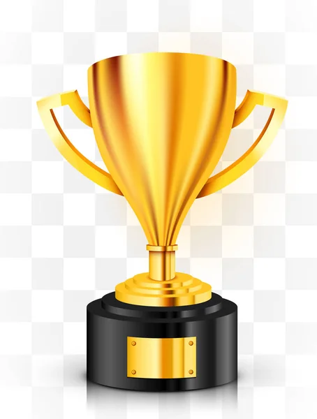Реалистичный Золотой трофей на прозрачном фоне. Кубок премии — стоковый вектор