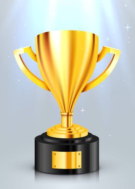 Işık kiriş ile Gerçekçi Altın Kupa. Ödül kupası