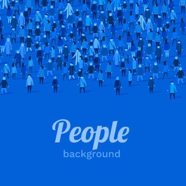 Beyaz arka planda geniş bir grup insan. Halk iletişimi kavramı.