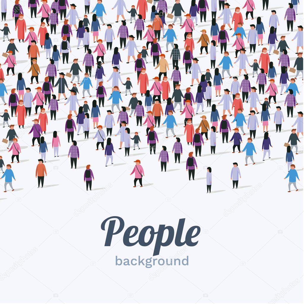 Large group of people on white background. People communication concept.