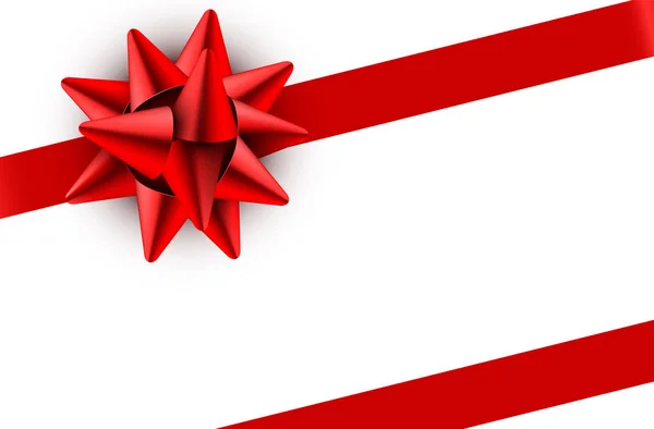 红色蝴蝶结缎带，白色背景与剪裁路径隔离，用于礼品盒包装和节日贺卡装饰元素. — 图库矢量图片