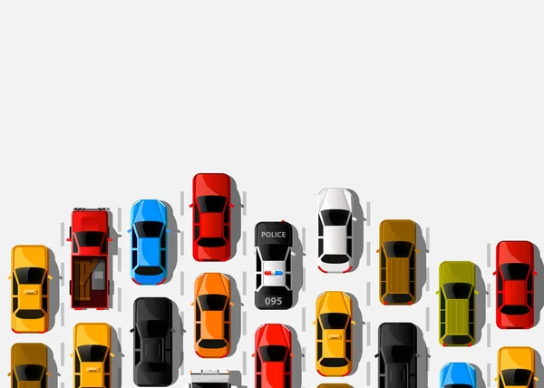Un embouteillage sur la route. Transport routier. Bannière routière . — Image vectorielle