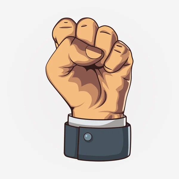 Clenched fist held high in protest.  Retro style — Stock Vector