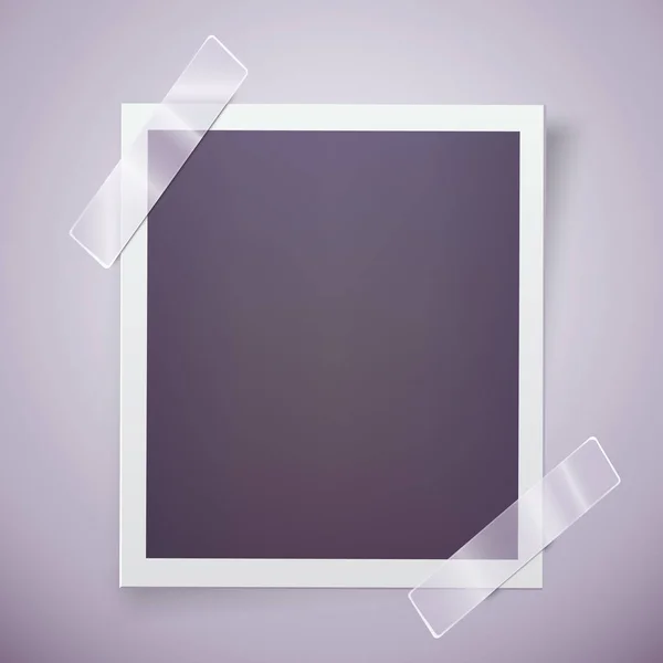 Retro fotoframe met plakband vastgemaakt. Zoete herinneringen concept. — Stockvector