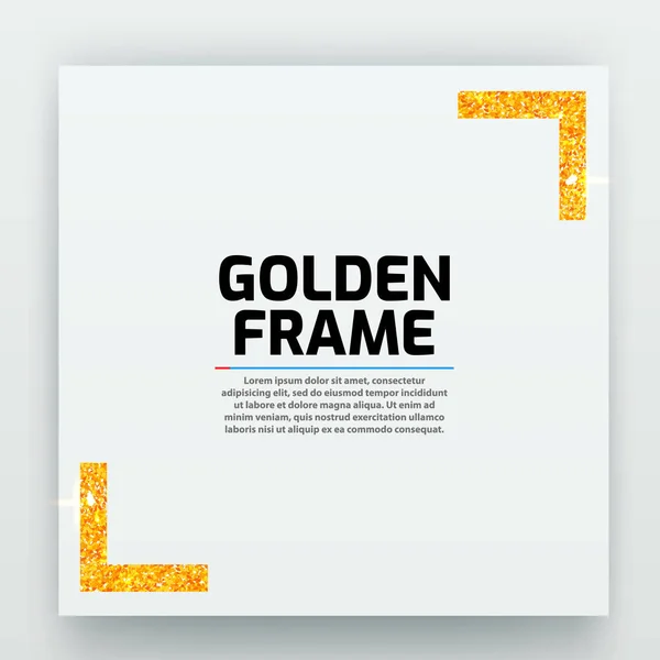 Blank paper with modern gold vector frame. Metal gradient. Template for certificate. Elegant color. Premium quality. — Stock Vector