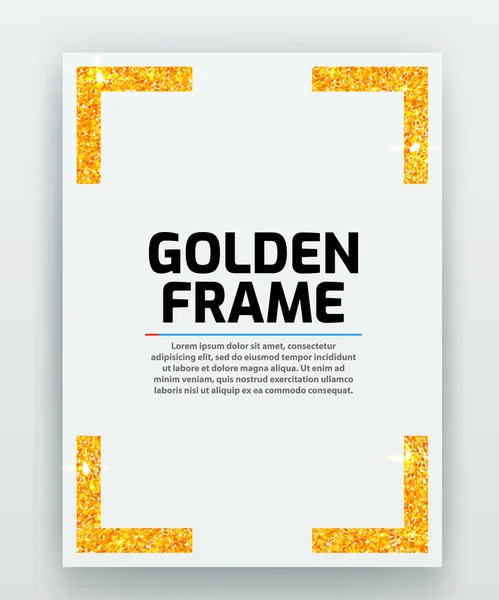 Blank paper with modern gold vector frame. Metal gradient. Template for certificate. Elegant color. Premium quality. — Stock Vector