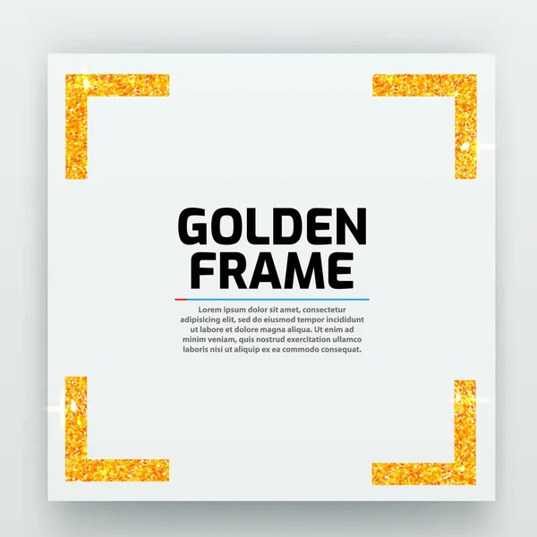 Blank paper with modern gold vector frame. Metal gradient. Template for certificate. Elegant color. Premium quality. — Stock Vector