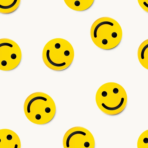 Modern sárga nevetve boldog mosoly zökkenőmentes háttér. — Stock Vector