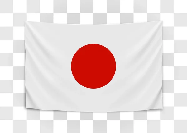 日本の国旗をぶら下がっています。日本。日本の国旗のコンセプト. — ストックベクタ