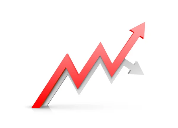 Flecha rojo negocio crecimiento arte info. Vector — Vector de stock