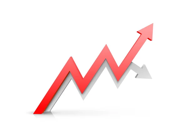 Šipka červená informace o obchodním růstu. Vektorové — Stockový vektor