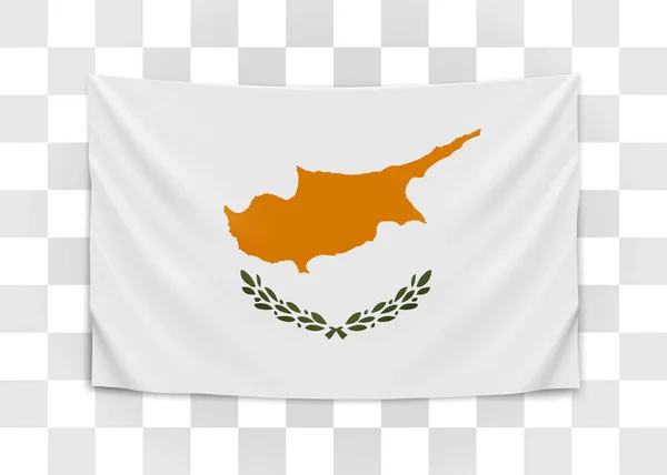 悬挂塞浦路斯国旗。塞浦路斯共和国。国旗的概念. — 图库矢量图片