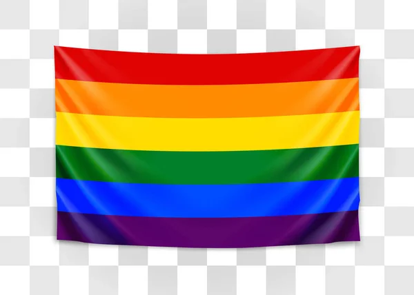 Hangende vlag van LGBT. Tolerantie concept. Vector — Stockvector