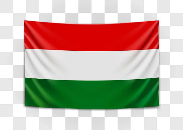 Bandera colgante de Hungría. Hungría. Concepto de bandera nacional húngara . — Archivo Imágenes Vectoriales