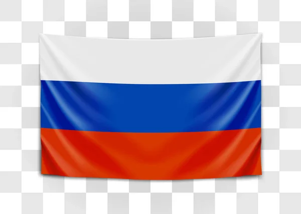 Opknoping vlag van Rusland. Russische Federatie. Nationale vlag concept. — Stockvector