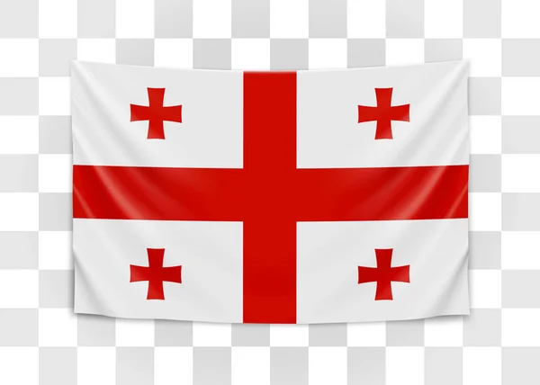 Hängande flagga i Georgien. Georgien. Flagga-konceptet. — Stock vektor