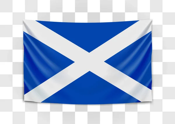 Bandera colgante de Escocia. Escocia. Concepto de bandera nacional . — Vector de stock
