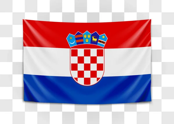 挂国旗的克罗地亚。克罗地亚共和国。克罗地亚国旗概念. — 图库矢量图片