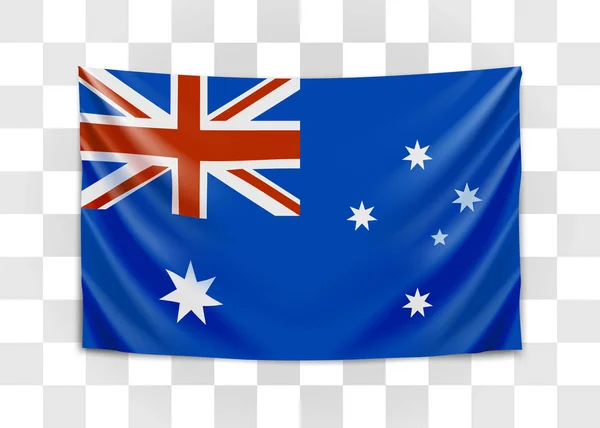 Hängande flagga Australien. Samväldet Australien. Flagga-konceptet. — Stock vektor