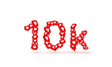 Afiş sosyal ağ 10k gibi sinek. beyaz arka plan.