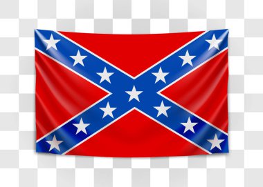 Konfederasyon bayrağı asılı. Amerika Konfedere Devletleri. Ulusal bayrak kavramı.